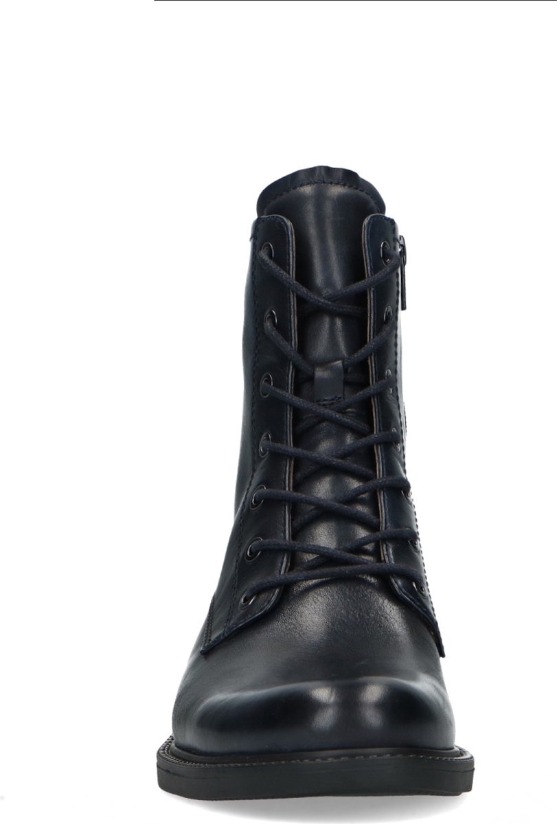No Stress - Dames - Blauwe leren veterlaarsjes - Maat 37 | bol.com