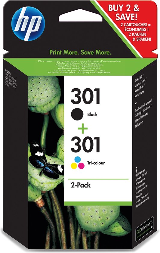 HP 301 - Inktcartridges- Zwart - Kleur - Dual-Pack