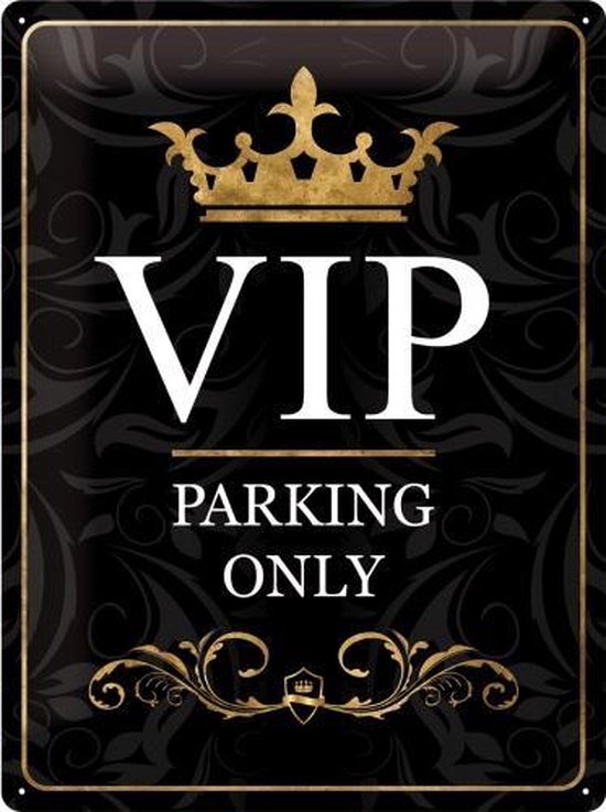VIP Parking Only - 3 D Metalen Wandbord