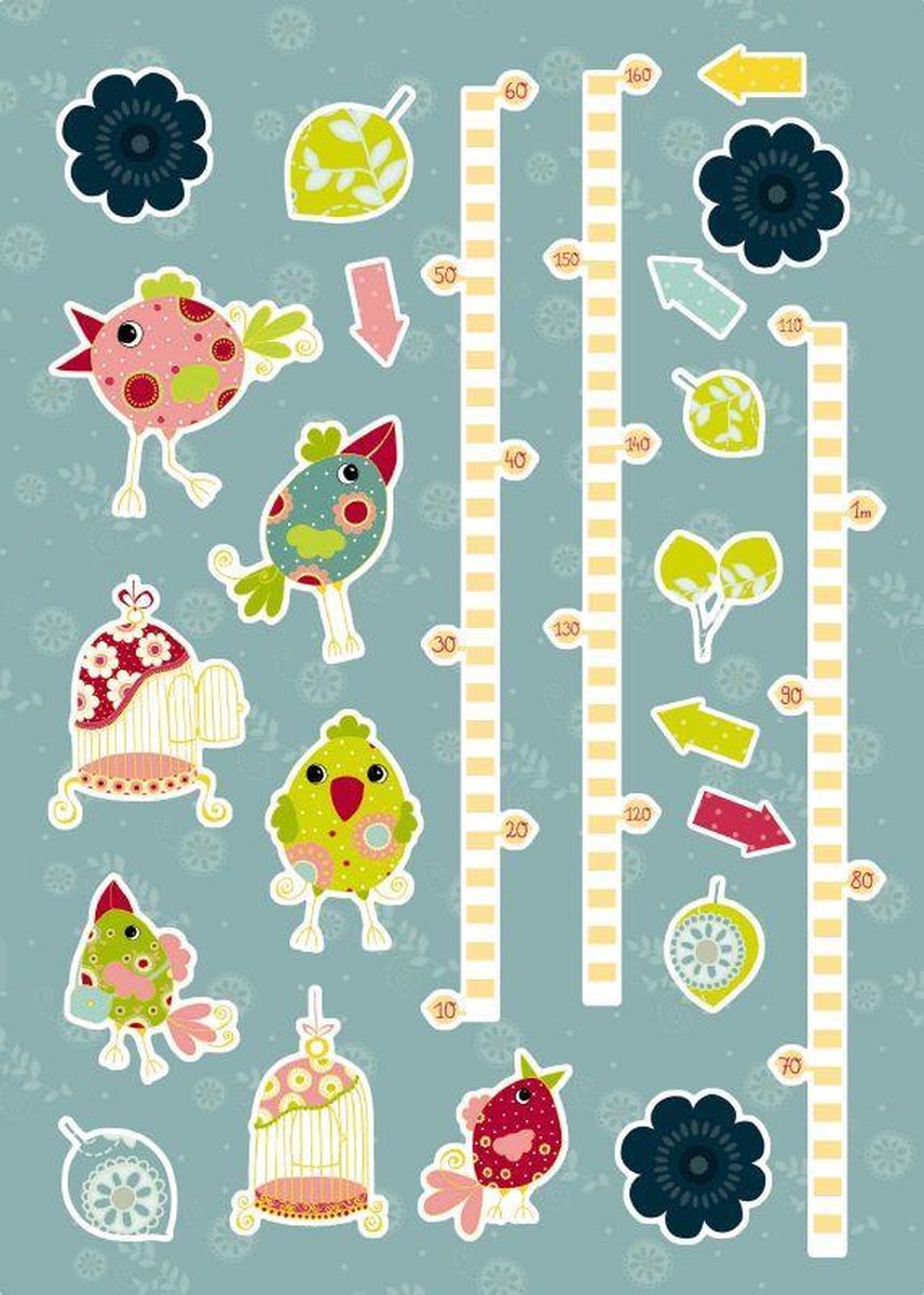 Komar - Muursticker - Meetlint - Zelfklevend - Muurdecoratie - Stickers - 50 x 70 cm