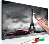 Doe-het-zelf op canvas schilderen - Paris (Red Limousine)-60x40