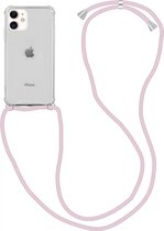 Apple iPhone 12 Hoesje Back Cover met Koord Roze Goud