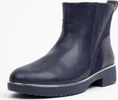 FitFlop™ Salma Lizard-Embossed Ankle Boots Leather Maritime Blue - Maat 42
