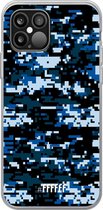 iPhone 12 Pro Max Hoesje Transparant TPU Case - Navy Camouflage #ffffff