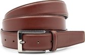 Extra lange cognac  heren riem 3.2 cm breed - Cognac - XXXL - Echt Leer - Taille: 140cm - Totale lengte riem: 155cm