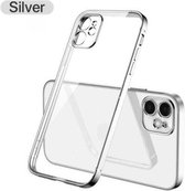 geschikt voor Apple iPhone 11 vierkante metallic case - zilver