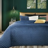 Luxe bed_deken_Brulo_Polyester_sprei_170x210 cm_Gewicht-180+70+100 GSM__Donker blauw