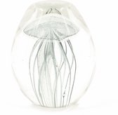 Kwal in glas | wit | 8,5x8,5x10 cm - white pearl ornament glas