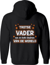 Vader vest  – Papa vest met capuchon Heren – Perfect Vaderdag Sweatvest  - Geschenk vest Cadeau – Hoodie met rits - Maat XXL