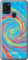 Samsung Galaxy A21s Hoesje Transparant TPU Case - Swirl Tie Dye #ffffff