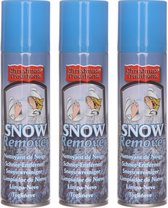 3x Sneeuwspray/spuitsneeuw verwijderaar/reinigingsspray bussen 125 ml - Kunstsneeuw/nepsneeuw spray verwijderen/weghalen