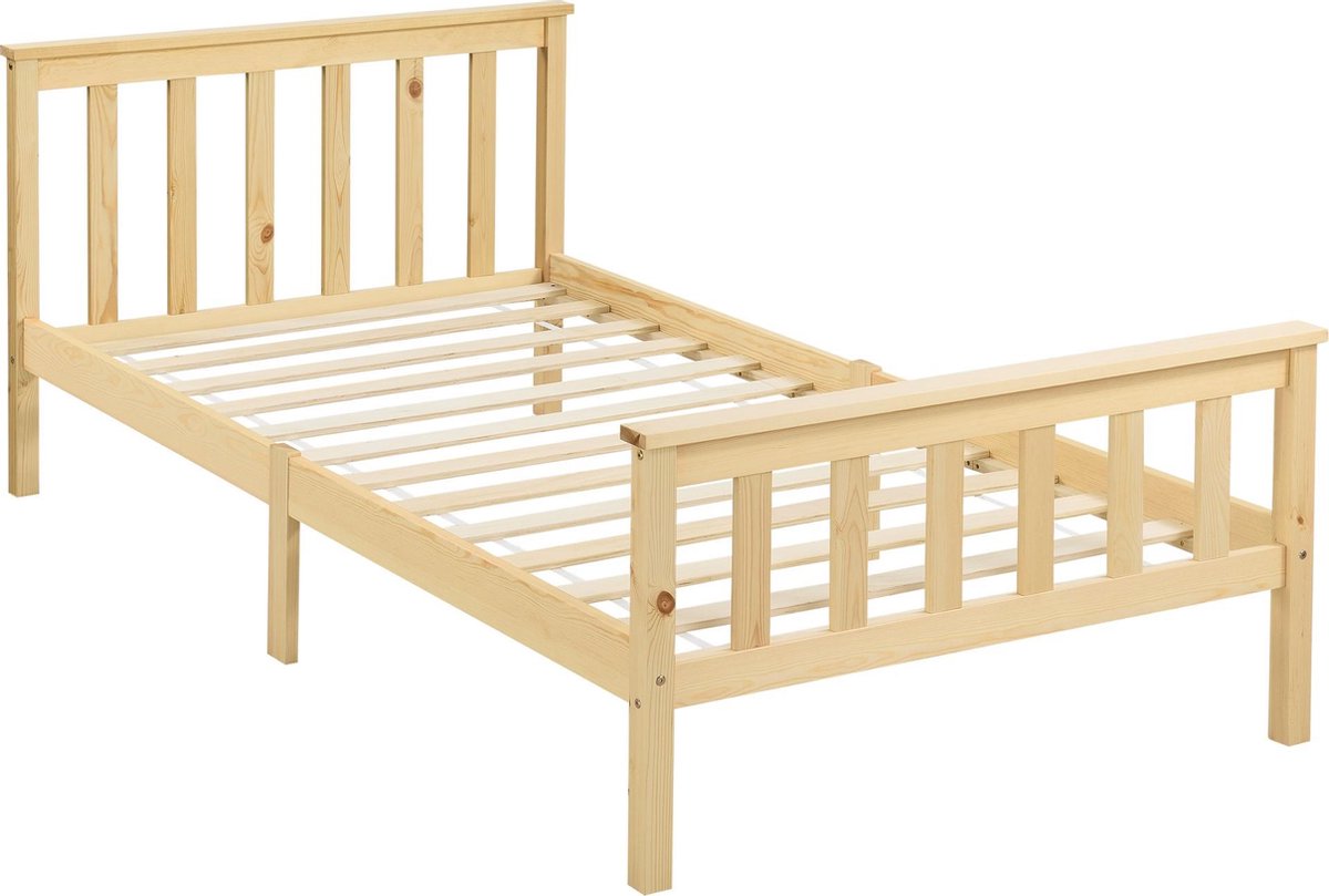 Houten bed Breda met bedbodem 120x200 cm houtkleurig