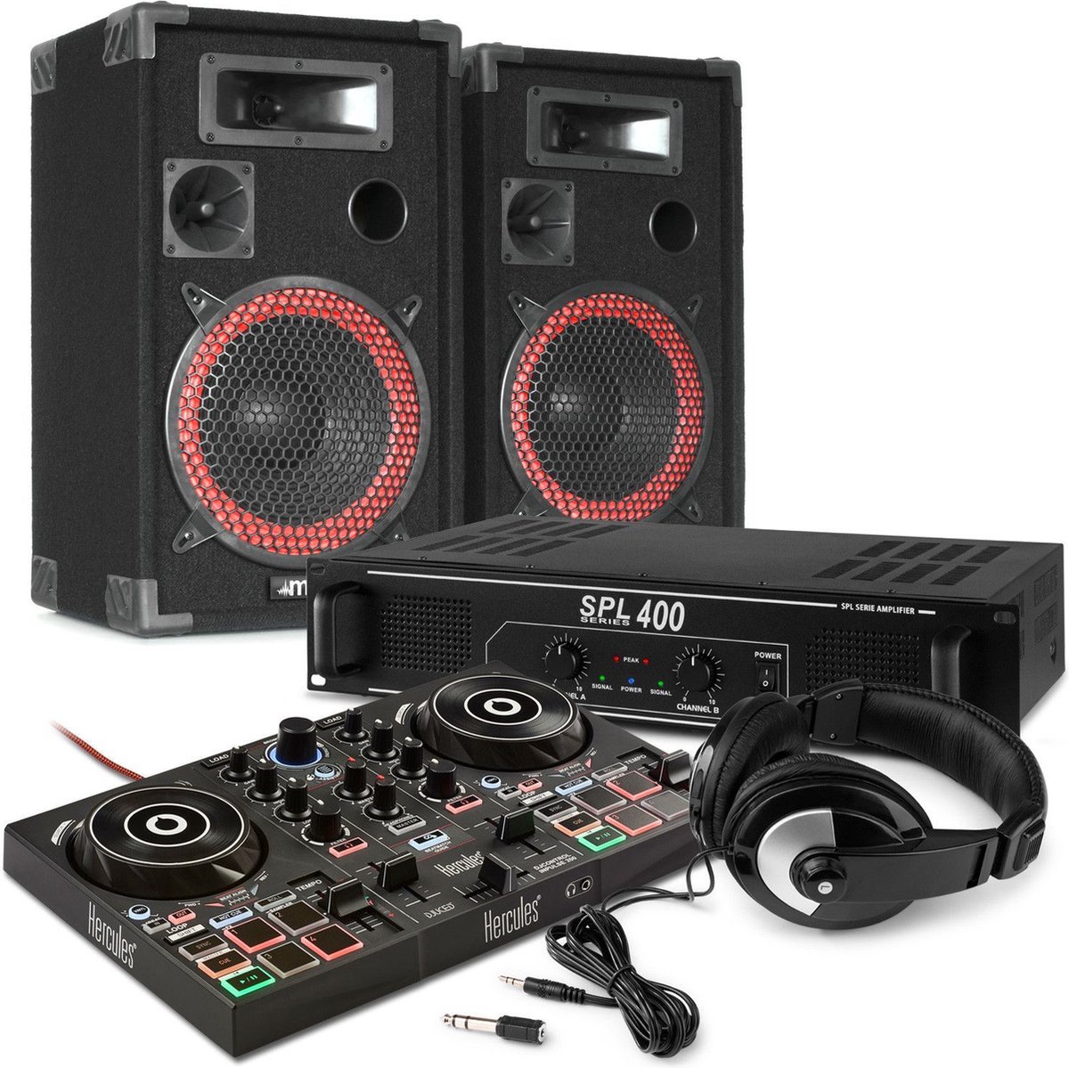 DJ set - Hercules DJControl inpulse 200 DJ controller starterskit 500W - Alles wat je nodig hebt om te leren draaien en meer! - Hercules