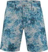 GENTS | jersey print bloem grijs-blauw Maat 52