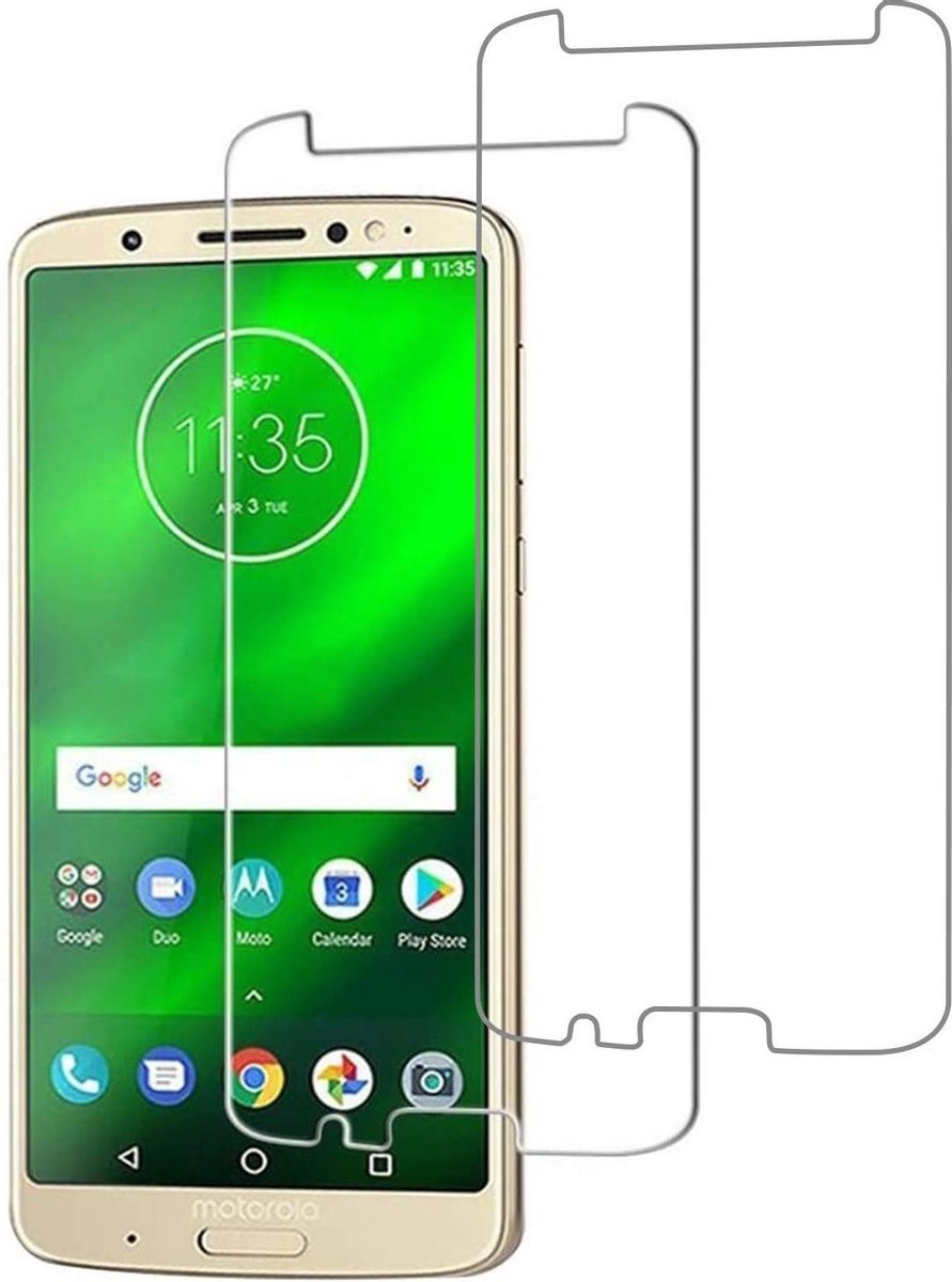 Screenprotector Glas - Tempered Glass Screen Protector Geschikt voor: Motorola Moto G6 - 2x