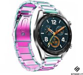Stalen Smartwatch bandje - Geschikt voor  Huawei Watch GT stalen band - regenboog - 46mm - Strap-it Horlogeband / Polsband / Armband
