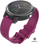 Siliconen Smartwatch bandje - Geschikt voor  Garmin Vivomove 3s silicone band - 39mm - donkerrood - Strap-it Horlogeband / Polsband / Armband