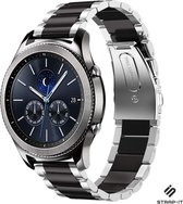 Stalen Smartwatch bandje - Geschikt voor  Samsung Gear S3 Classic & Frontier stalen band - zilver/zwart - Strap-it Horlogeband / Polsband / Armband