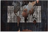 Schilderij - Wereldkaart, Industriële look