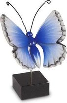 Handbeschilderde urn vlinder in hout - blauw - type Blauwtje - Asbeeld Dieren Urn Voor Uw Geliefde Dier - Kat - Hond - Paard - Konijn