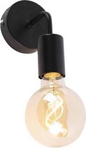 QAZQA facile - Moderne Wandlamp voor binnen - 1 lichts - D 10.5 cm - Zwart - Woonkamer | Slaapkamer | Keuken