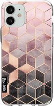 Casetastic Apple iPhone 12 Mini Hoesje - Softcover Hoesje met Design - Soft Pink Gradient Cubes Print