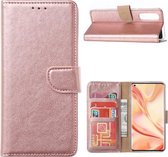 Bookcase Geschikt voor: Oppo Find X2 Neo - Rose Goud - portemonnee hoesje