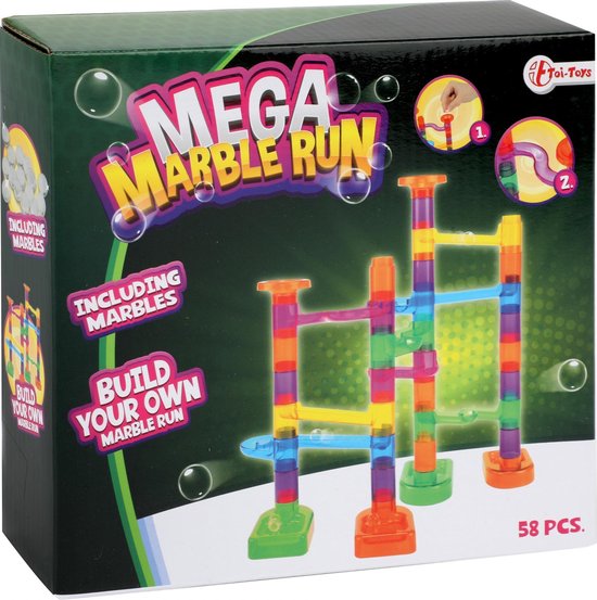 Toi-toys Knikkerbaan Mega Junior Glas Transparant 58-delig | bol