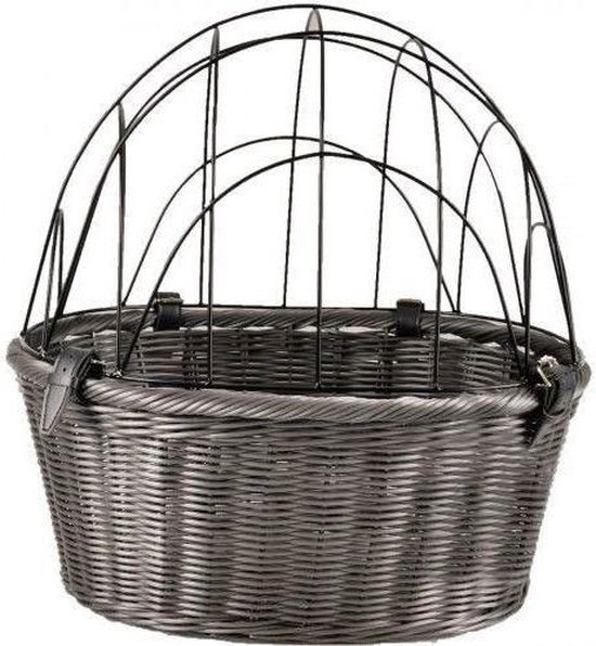 Flamingo Hondenfietsmand voorop stuur Linea - Zwart - 43.5 x 36 x 28.5 cm