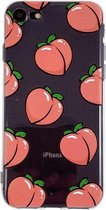 GadgetBay Perziken iPhone 7 8 SE 2020 TPU hoesje - Transparant Roze Flexibel