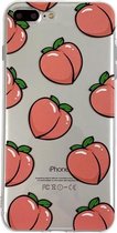 GadgetBay Perziken iPhone 7 Plus 8 Plus TPU hoesje - Transparant Roze Flexibel
