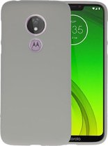 Hoesje Geschikt voor de Motorola Moto G7 Power - Backcover Color Telefoonhoesje - Grijs