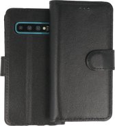 BAOHU Handmade Leer Telefoonhoesje - Wallet Case - Portemonnee Hoesje voor Samsung Galaxy S10 - Zwart