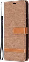 Denim Book Case - Samsung Galaxy A42 Hoesje - Bruin