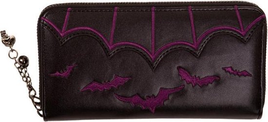 Banned - Salem Dames portemonnee - Vleermuizen - Zwart/Wit