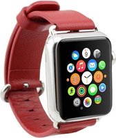 watchbands-shop.nl Leren bandje - Apple Watch Series 1/2/3/4 (42&44mm) - Rood