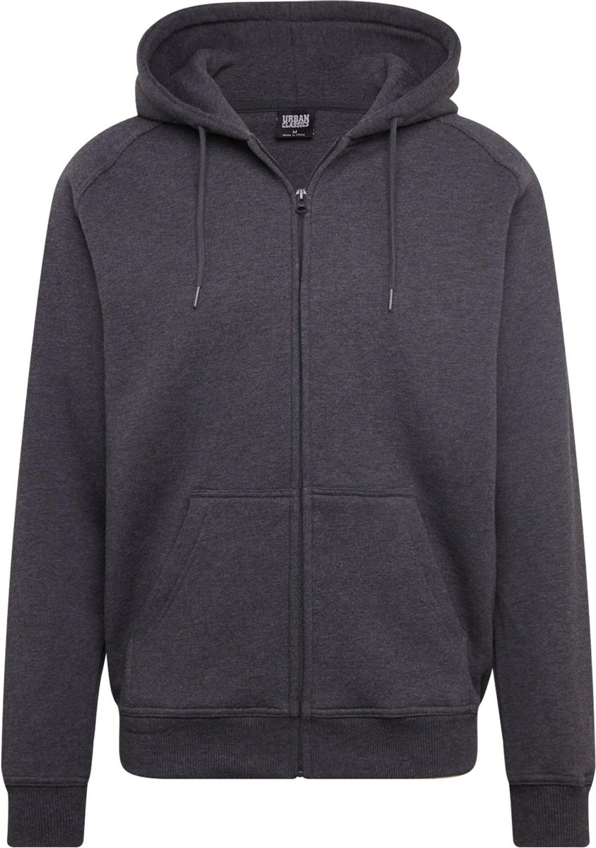 Urban Classics Blank Zip Hoody Heren Vest met capuchon – XL Houtskool