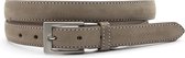 Lichte taupe smalle dames riem 2.5 cm breed - Licht Taupe  - Echt Leer/Nubuck - Taille: 105cm - Totale lengte riem: 120cm