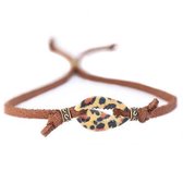 Schelp armbandje leopard bruin