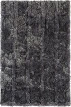 LIGNE PURE – Vloerkleed – Tapijt – imitatiebont – faux fur – luxueus – Zwart Nepbont - 128x200