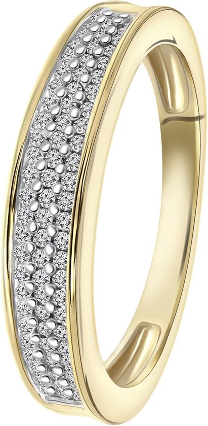 Lucardi Ringen  - 14 Karaat geelgouden ring met diamant 0,20CT