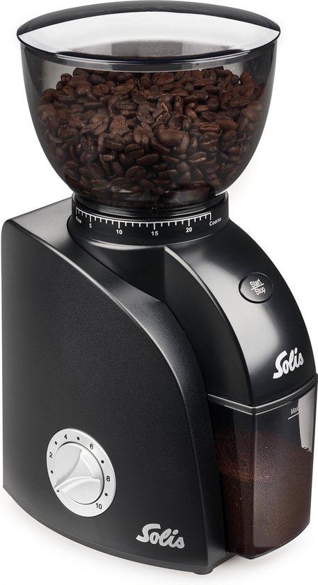 Solis Scala Zero Static 1662 Coffee Grinder - Koffiemolen Elektrisch - Koffiemaler met 24 Maalinstellingen - Antistatisch - Zwart