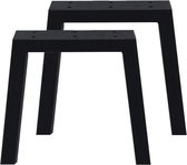 Set zwarte trapezium tafelpoten 40 cm (koker 10 x 4)