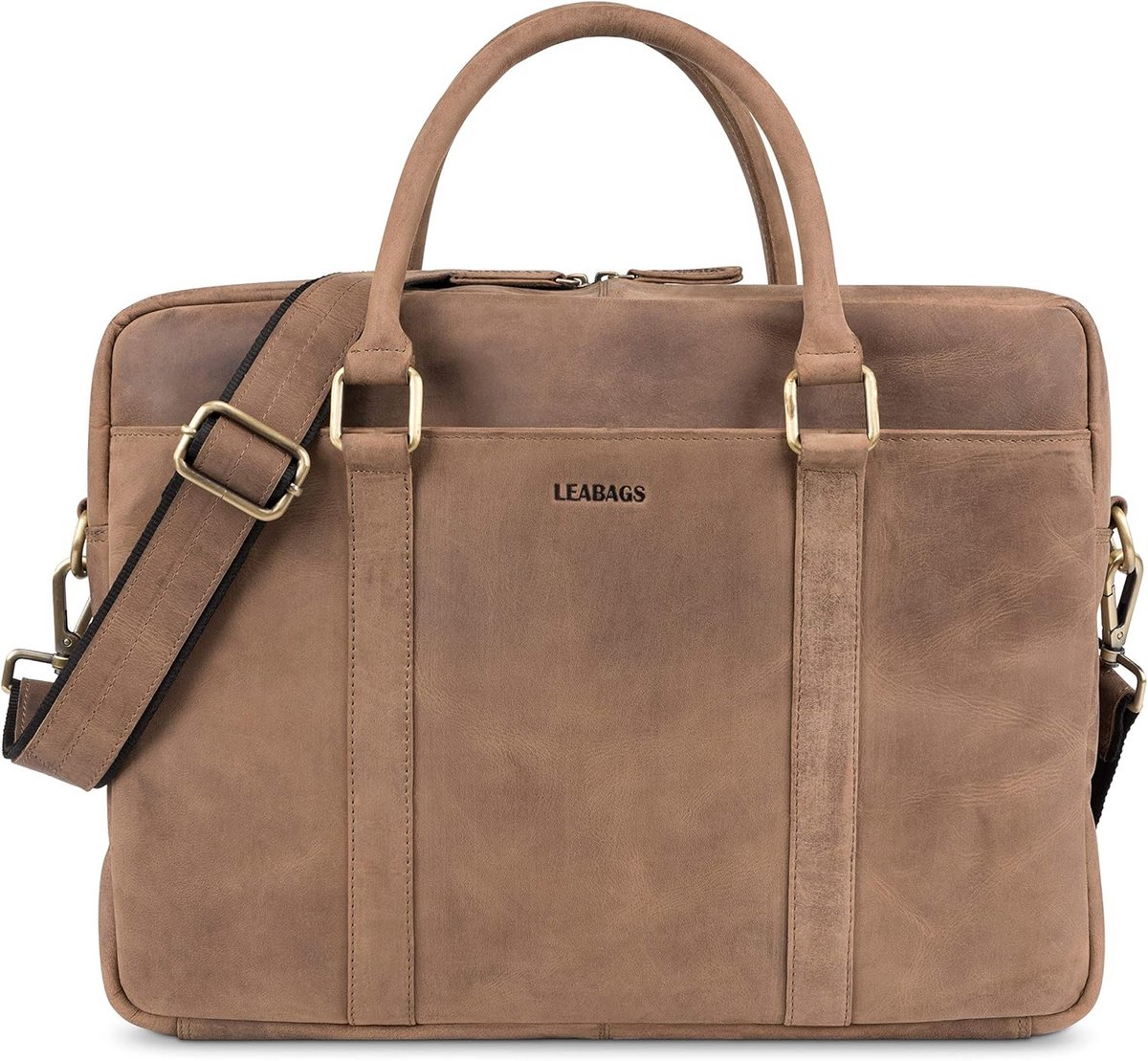 Unisex Leren Aktetas Schoudertas voor Werk en Studie