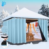 DWCN Thermo-verduisteringsgordijnen, dubbellaags dik, voor de winter, bescherming tegen kou, ruimteverdeler, gordijn voor slaapkamer en woonkamer, grijs, 140 x 260 cm, 1 paneel
