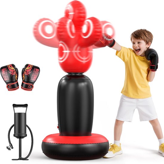 Bokszak / MMA Handschoenen Heren/Dames Zwart-Rood Leer kopen - Legend Sports