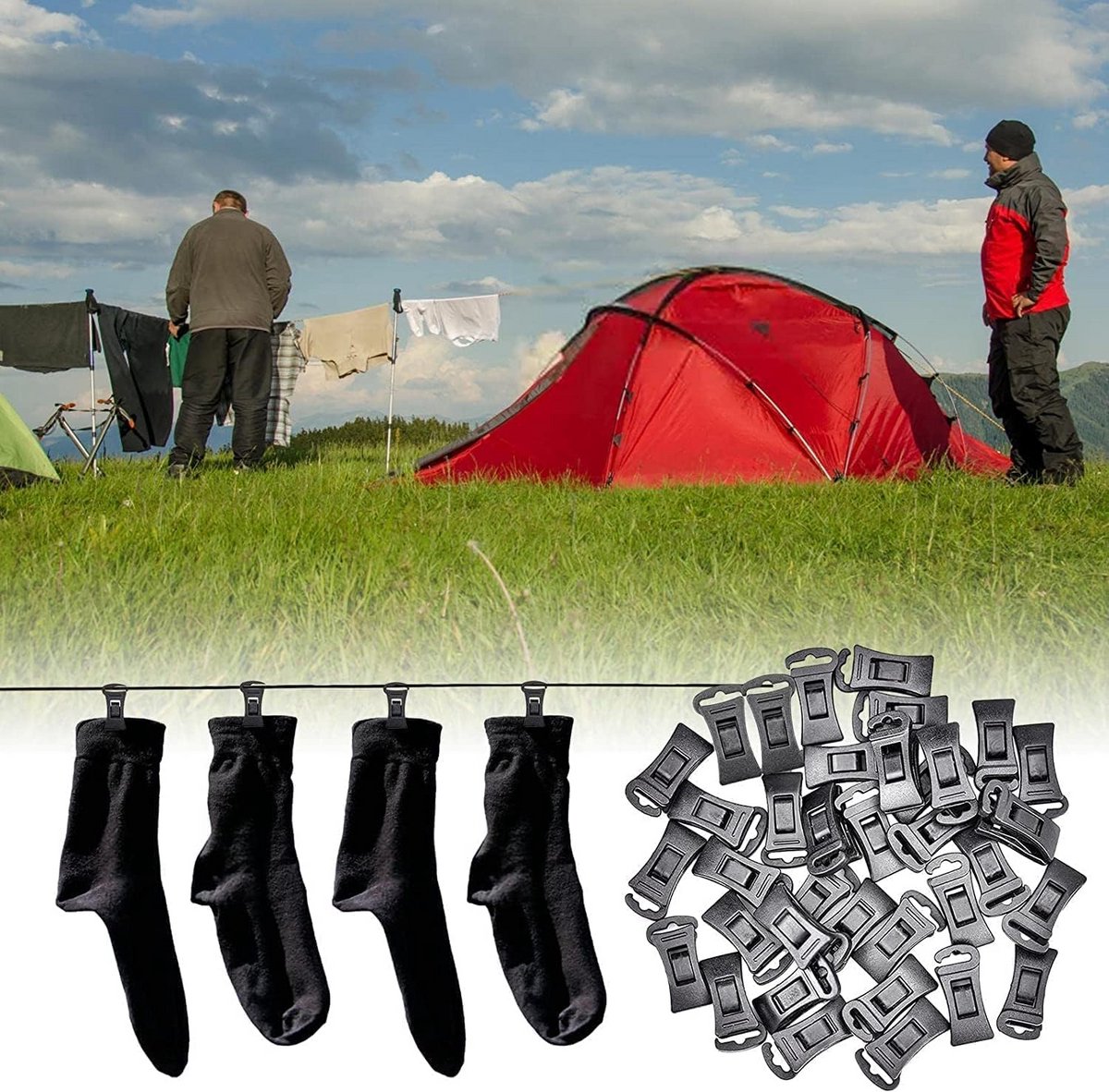 60 Stuks Sokken Clips voor Wassen, Drogen en Ophangen