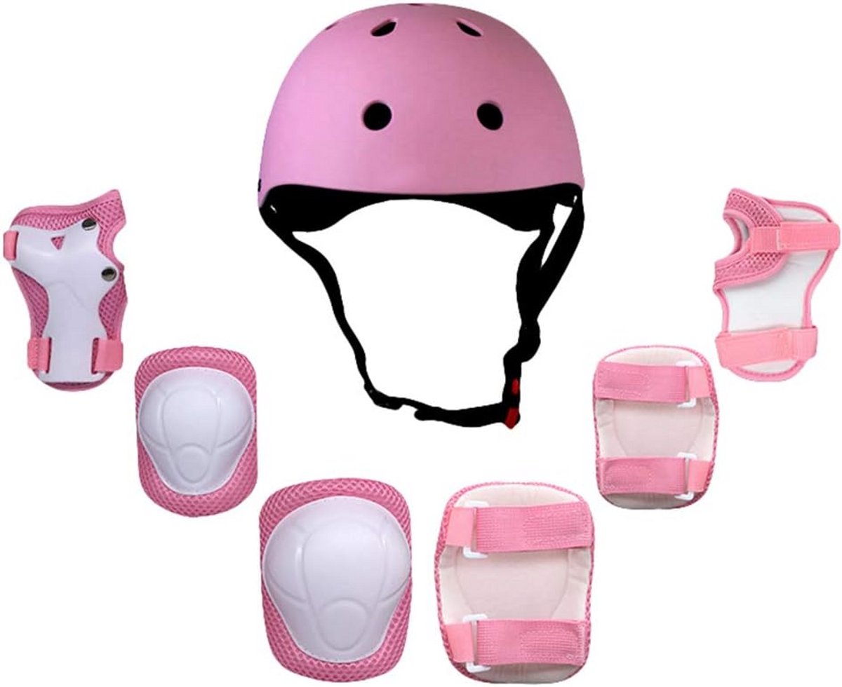 Kindersport beschermset 7-delig met instelbare helm voor rolschaatsen, skateboard en scooter