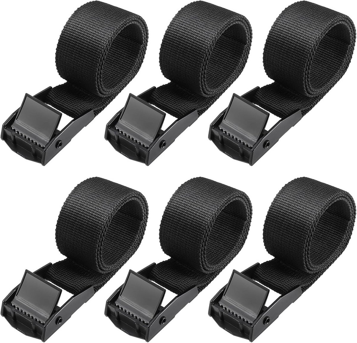 6x Korte Spanbanden met Ratel en Snelsluiting - Zware Kwaliteit Bevestigingsriemen 40cm