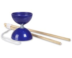 BS Toys Diabolo Rubber - Speelgoed - Buitenspeelgoed voor Kinderen - Met Houten Stokjes - Voor Jongens en Meisjes - Vanaf 6 Jaar - Blauw - Circus speelgoed - Buiten speelgoed - Buitenspel - Buiten Spellen - Tuin Speelgoed - Cadeau kind